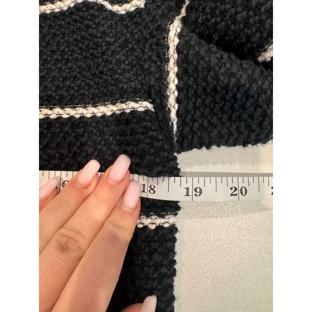 Marine Layer Striped Knit Cardigan Coatigan Womens XS Black White Long Sleeve‎ - Picture 5 of 8